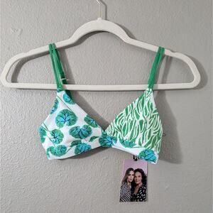 Diane Von Furstenberg Geranium Leaf & Sea Twig Dual Green Bra Bralette